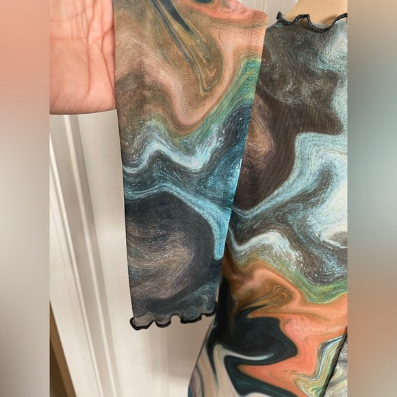 GILDED INTENT‎ | Sheer Marble Mesh Top | Size Medium - Picture 10 of 16